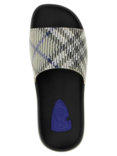 Burberry Patterned Strap Open Toe Rubber Sandals In Multicolor