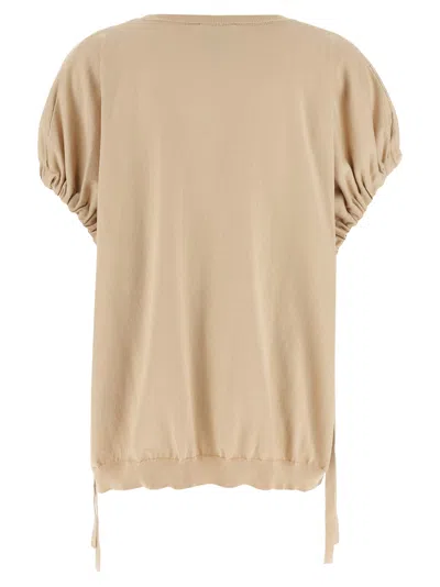 Nude Knitted T-shirt In Beige