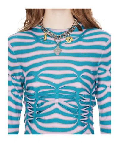 Chopova Lowena Triple Curl Charm Necklace In Gray