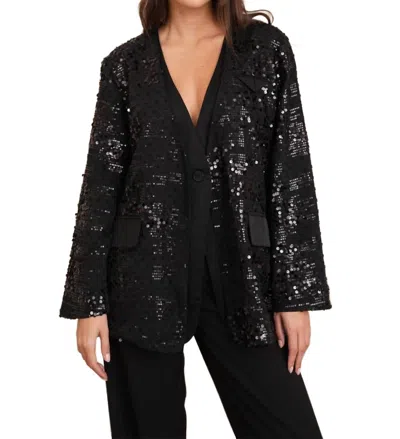 Choklate Paris Channel Sequin Jacket In Black In Black