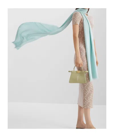 Fendi Monogram-pattern Scarf In Green