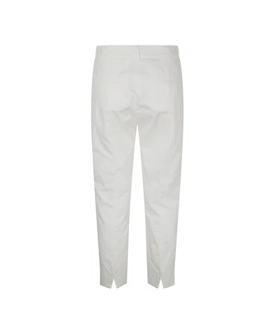 Peserico Light Cotton Satin Stretch Trousers In Purewhite