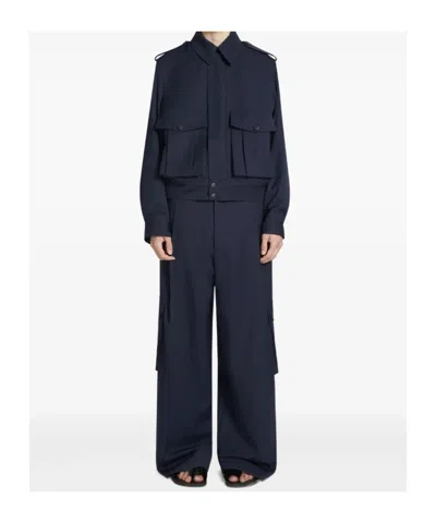 Dries Van Noten Piers Cargo Pants In Navy