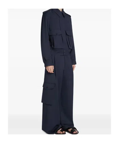 Dries Van Noten Piers Cargo Pants In Navy