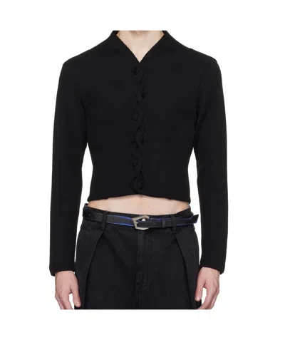 Ader Error Long Sleeve Cardigan In Black