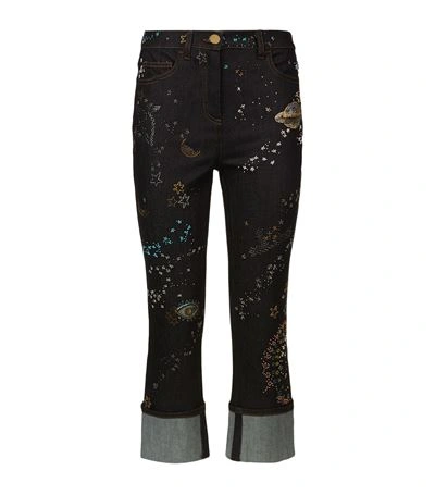 Shop Valentino Astro Couture Embroidered Jeans