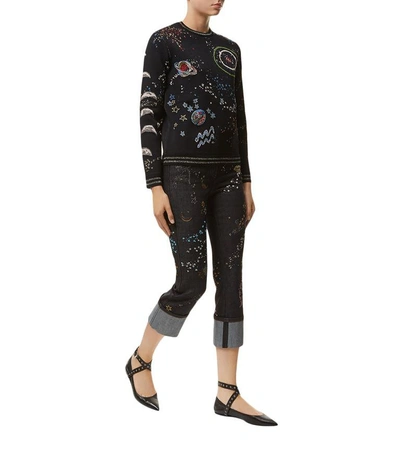Shop Valentino Astro Couture Embroidered Jeans