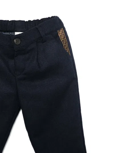 Fendi Canvas Trousers In Blue