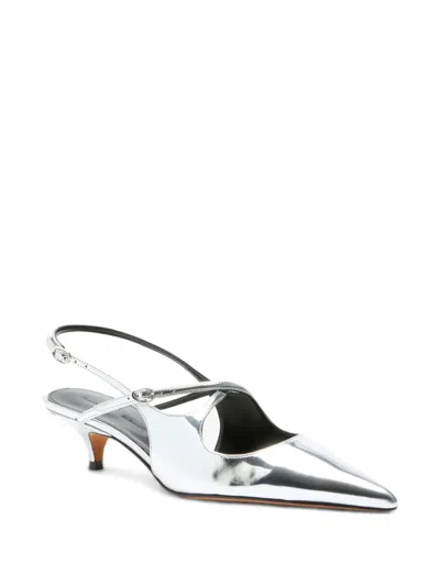Proenza Schouler Woman Pumps Silver Size 7.5 Leather In Multi