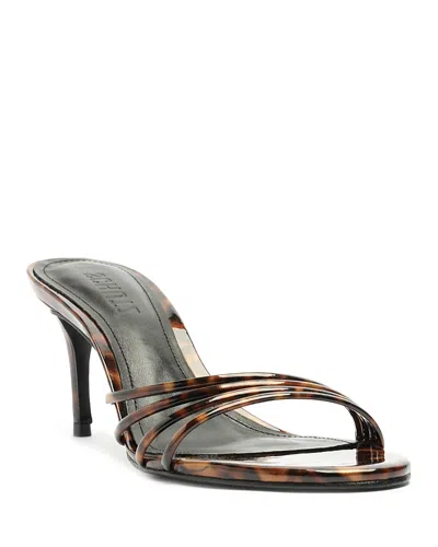Schutz Inez Strappy Tortoise Slide Sandals In Animal Print