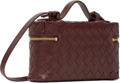 Bottega Veneta Bordeaux Vanity Case With Intrecciato Motiv In Leather Woman In 2247 Barolo-gold