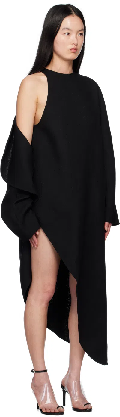 Alaïa Wool Gazar Coat In 995 - Noir Alaia
