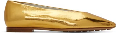 Bottega Veneta Gold Sofia Ballerina Flats In 8265 Gold