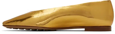 Bottega Veneta Gold Sofia Ballerina Flats In 8265 Gold