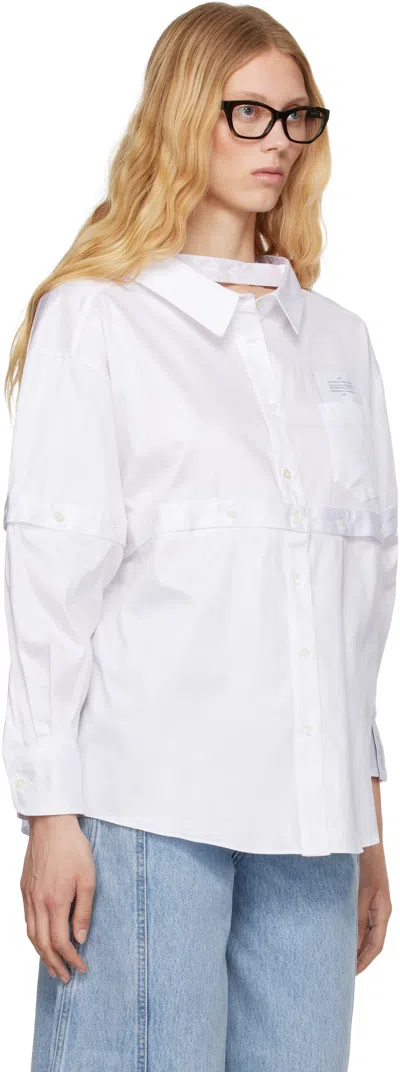 Rokh White Multi Button Broken Shirt In Pm 01white