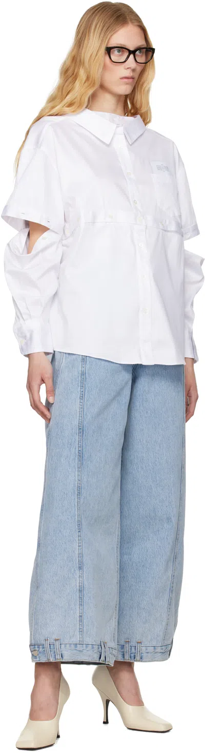 Rokh White Multi Button Broken Shirt In Pm 01white