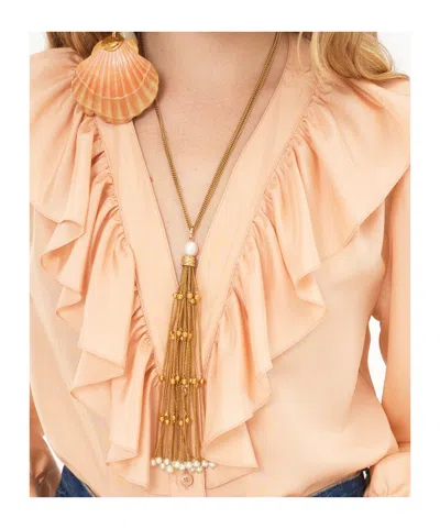 Chloé Chloe Peach Satin Shirt In Brown