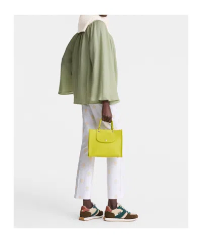 Longchamp Green Handbag With Embossed Logo On The Front And Adjustable And Removable Shoulder Strap