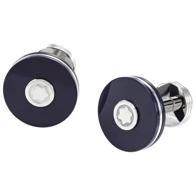 Montblanc Pix Stainless Steel And Resin Cufflinks In Black