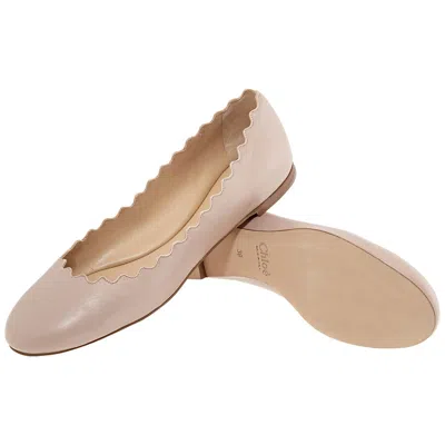 Chloé Chloe Lauren Scalloped Leather Ballerina Flat In Purple