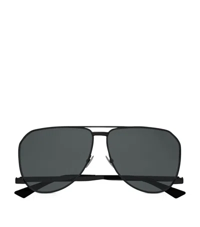 Saint Laurent Black Sl 690 Dust Sunglasses In Black-black-black