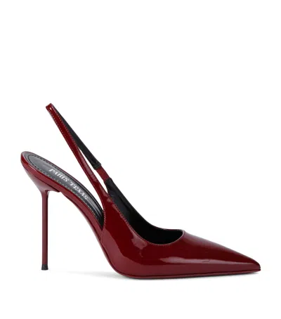 Paris Texas Lidia Slingbacks Rouge Noir In Patent Leather In Animal Print