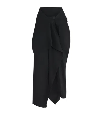 Issey Miyake Cotton-blend Simple Ensemble Trousers In Black
