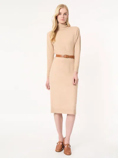 Jones New York Belted Turtleneck Sweater Dress In Beige