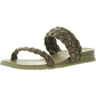 Blowfish Bollini Womens Metallic Faux Leather Slide Sandals In Multi