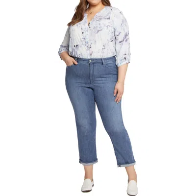 NYDJ PLUS WOMENS STRETCH DENIM STRAIGHT LEG JEANS 