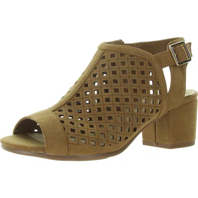Easy Street Belva Womens Buckle Faux Leather Block Heel In Multi