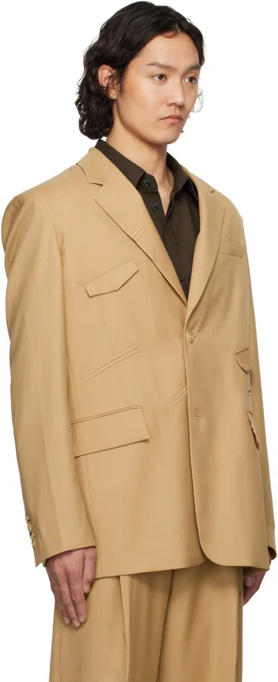 Feng Chen Wang Tan Multi Slash Blazer In Brown