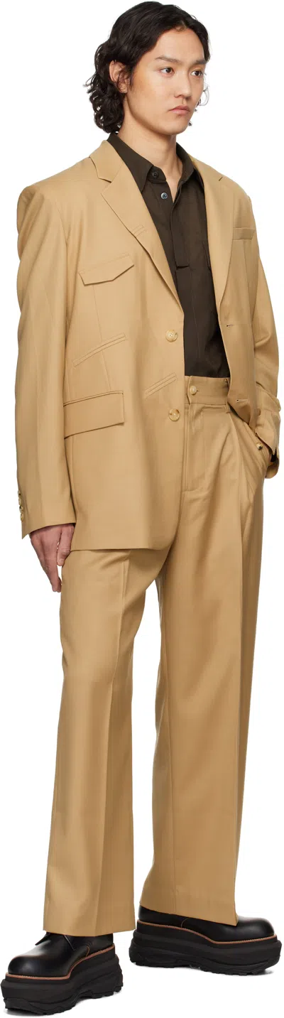 Feng Chen Wang Tan Multi Slash Blazer In Brown