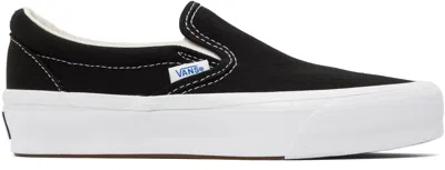 Vans Premium Satin Slip On Sneakers In Lx Black/white