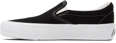 Vans Premium Satin Slip On Sneakers In Lx Black/white