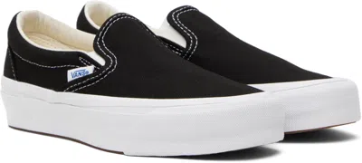 Vans Premium Satin Slip On Sneakers In Lx Black/white