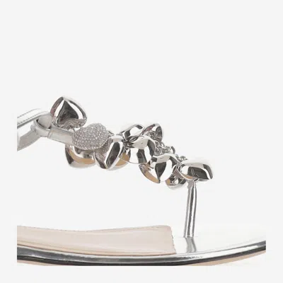Mach&mach Sandal With Metallic Decoration In Silver