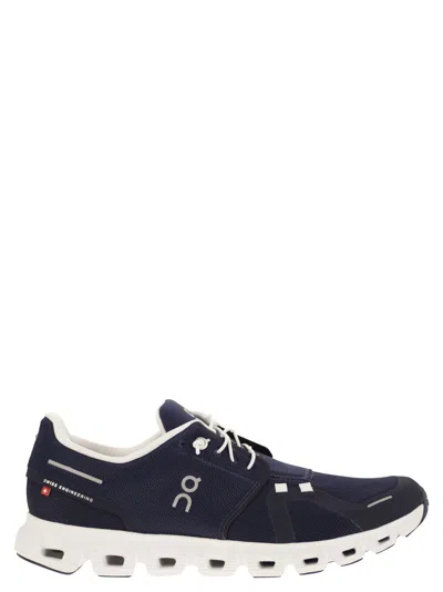 On Breathable Technical Fabric Sneakers With Cushied Sole In Blue