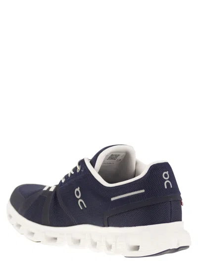 On Breathable Technical Fabric Sneakers With Cushied Sole In Blue