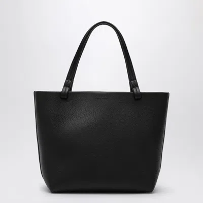 The Row Park Small Textured-leather Tote In Black