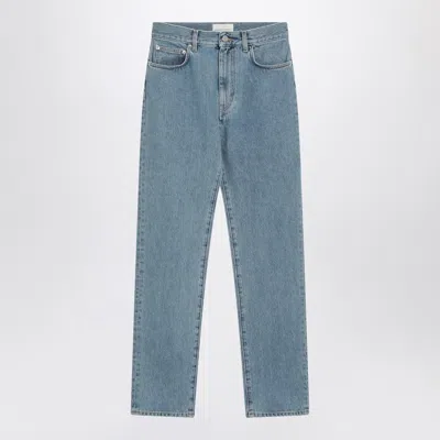 Loulou Studio Straight Jeans Wular In Light Blue