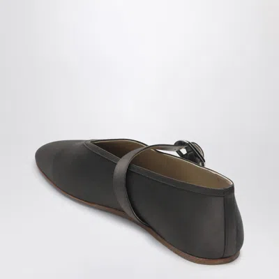 Le Monde Beryl Ballerina Stella In Satin Colour Chocolate In Brown