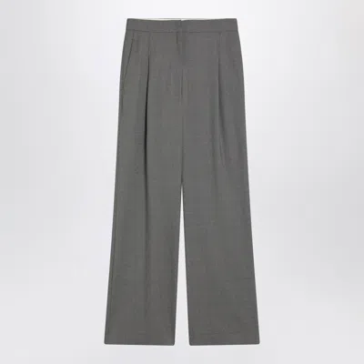 Loulou Studio Wide Grey Wool Pants In Grey