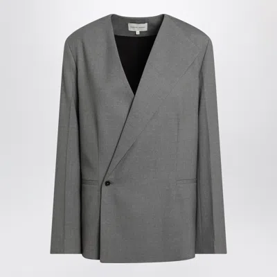 Loulou Studio Double-breasted Wool Blazer In Grey