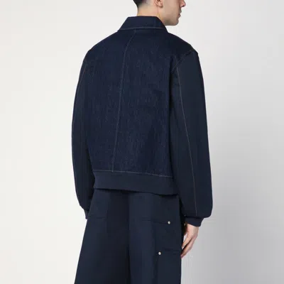 Wales Bonner Long-sleeved Denim Coat In Black