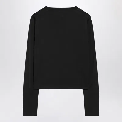 LOULOU STUDIO LOULOU STUDIO BLACK COTTON CREW NECK T SHIRT 