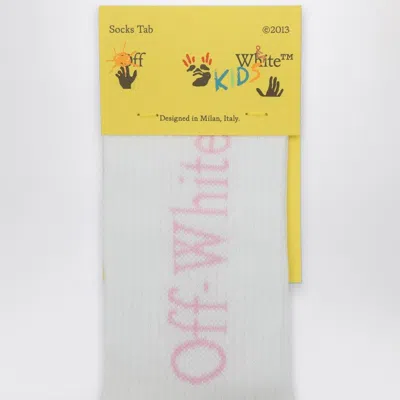 Off-white Off White™白色袜子带徽标 In Pink