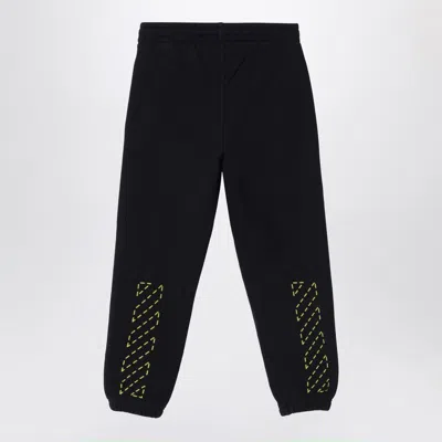 Off-white Black Jogging Trousers With Logo In Black