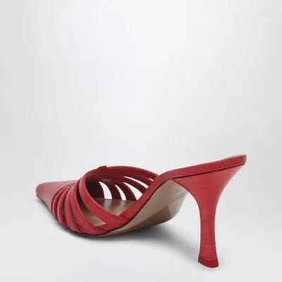 Paris Texas Nadia 85 Lizard Print Leather Mules In Red