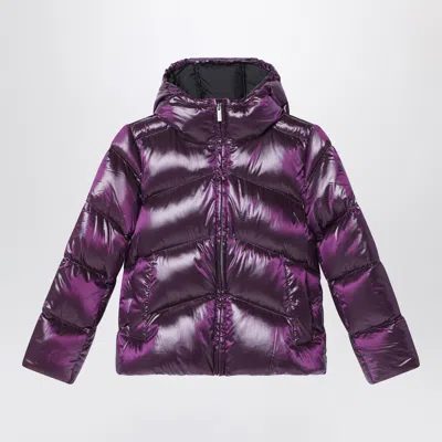 Shop K-way K Way Purple Down Jacket In Iridescent Nylon